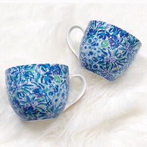 NEW Lilly Pulitzer floral ceramic mug set